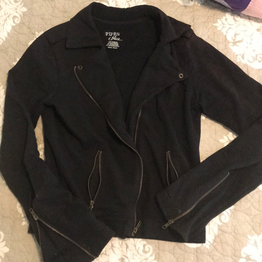 Brown medium cotton biker jacket